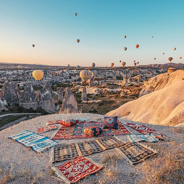 Flowing dress photoshoot in Cappadocia