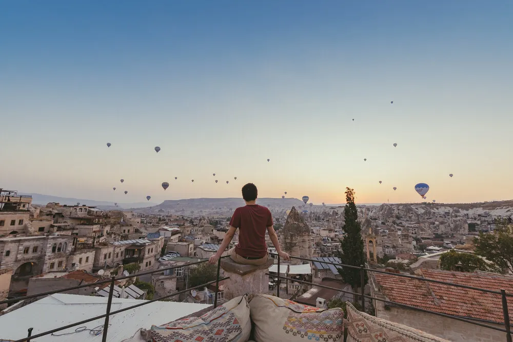 Fairy chimney rock formations in Cappadocia