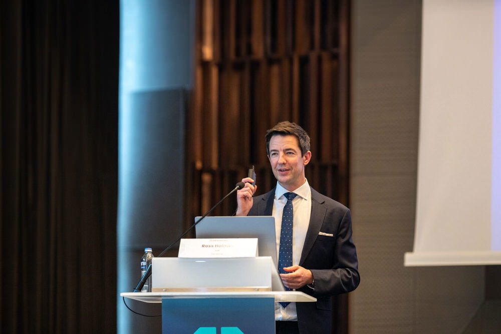 Speaker on stage presentation