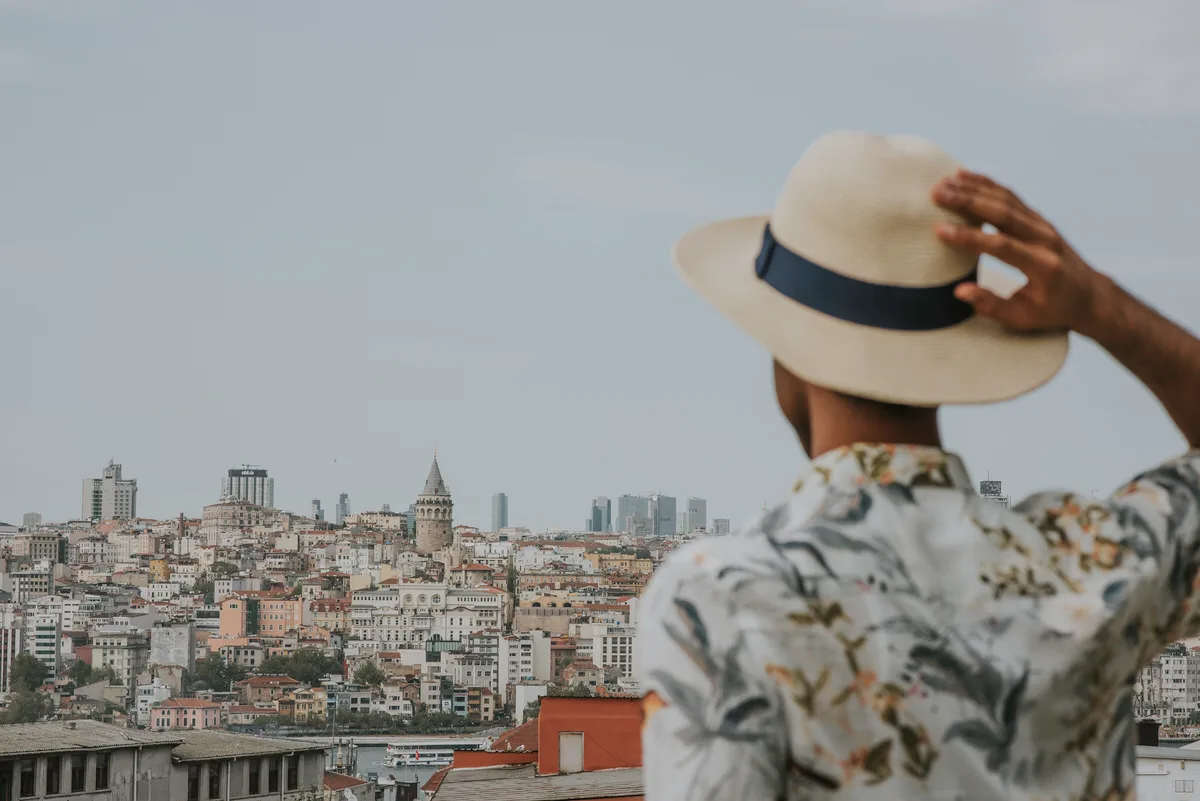 Rooftop portrait with Galata views in Istanbul