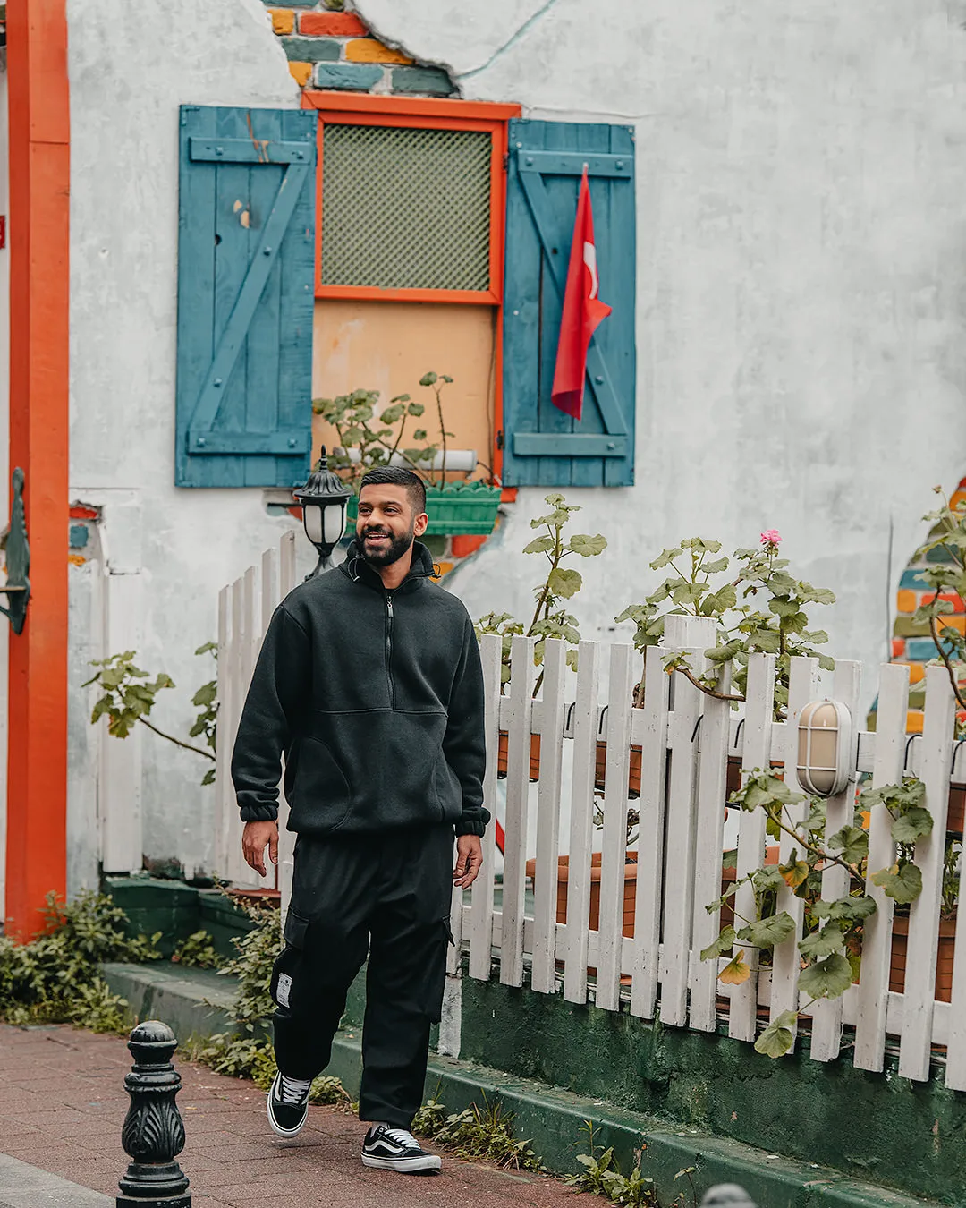 Portrait in a historic old-town alley in Istanbul